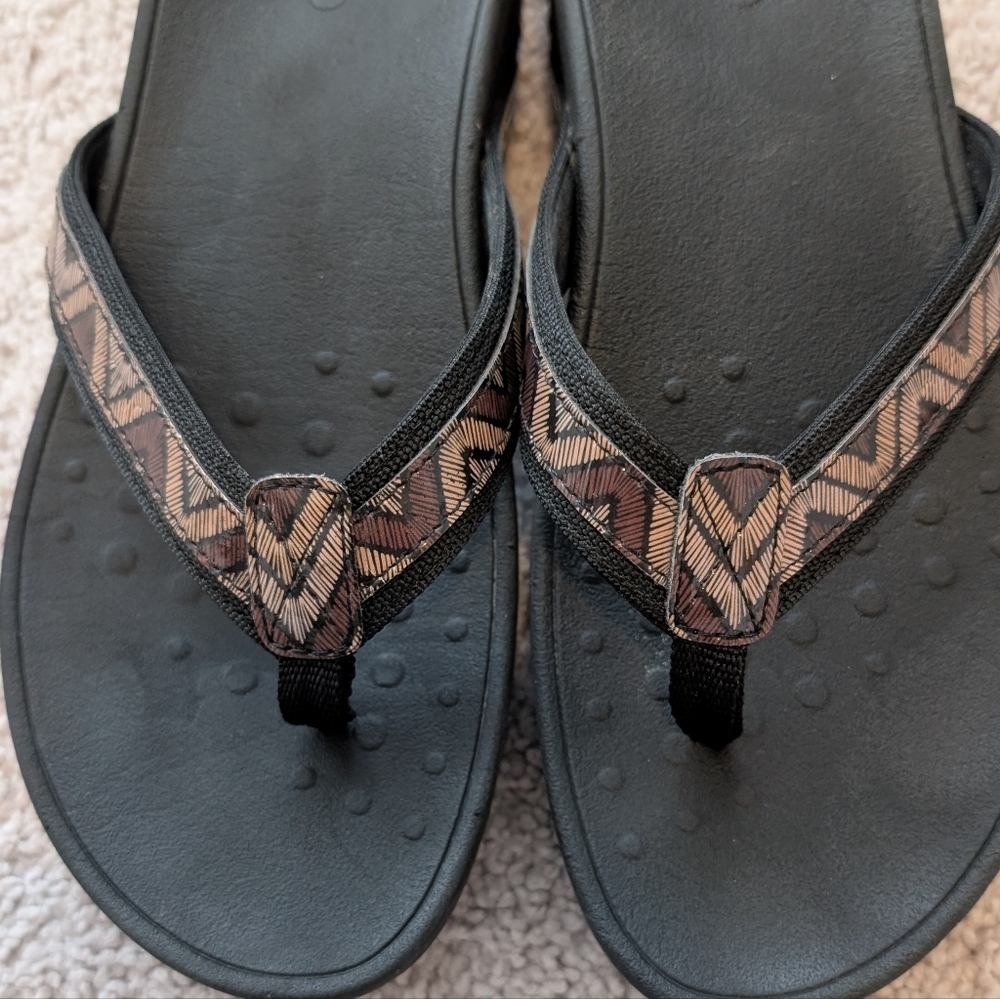 Vionic Women’s Size 9 High Tide Arch Sandal Flip Flop Black Orthopedic Classic - Picture 6 of 13